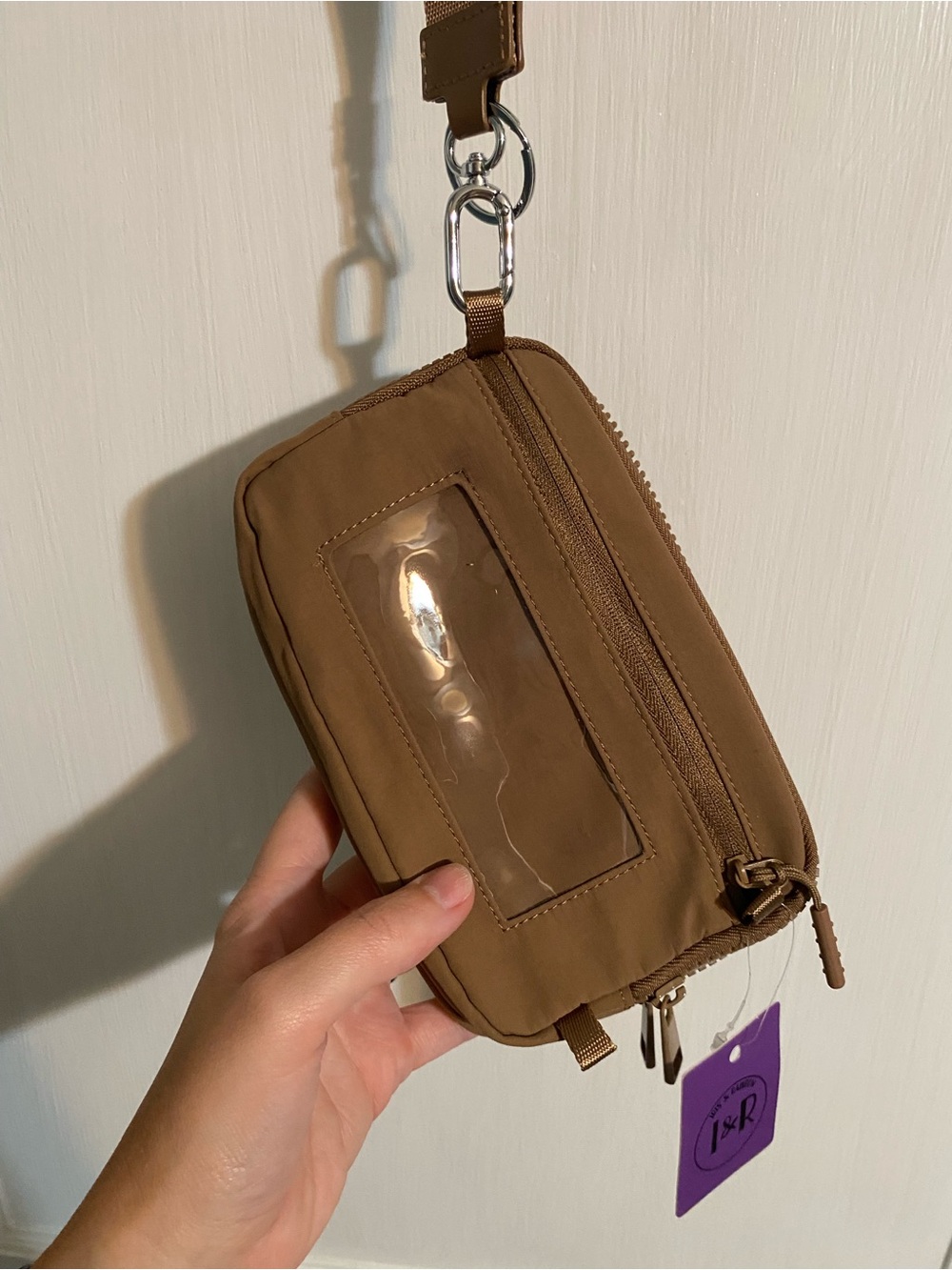 Taupe Iris & Rainbow crossbody and wristlet bag - Picture 5 of 6
